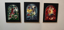 Vintage Marc Chagall Windows Israel Wall Plaques Set 3 Hadassah Jerusalem picture