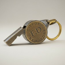 New York Fire Department Solid Brass Star Whistle picture