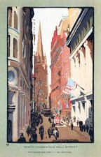 Vintage New York Trinity Church 1914 United States Travel Poster Print picture