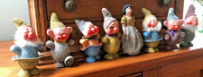 Vintage 1930/40s Putz Mica Snow White And The 7 Dwarfs Candy Containers Germany picture