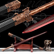 103cm Handmade Sword/High-Quality Red Blade/Battle Ready/Collectible Real Katana picture