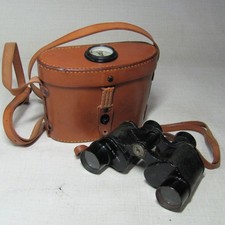 WWI BAUSCH & LOMB USMC 6X30 BINOCULARS • RARE EARLY SERIAL 2609 W/ COMPASS CASE picture