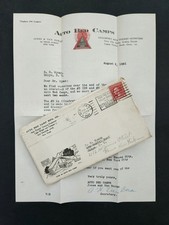 1921 antique AUTO BED CAMPS letterhead env ny JONES VAN DORAN auto tent camping picture