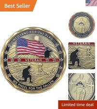 Mint State Bronze Military Challenge Coin - Honor the Flag, Support Veterans picture