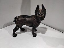 Antique Cast Iron Boston Terrier Doorstop Original Paint picture