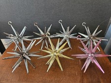 Vintage Christmas Bradford Atomic Star Sputnik Ornaments MCM Lot Of 7 picture