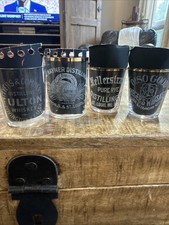 4 Pre Prohibition Whiskey Shot Glasses Hayner Myers Fulton Riegers Kellerstrass picture