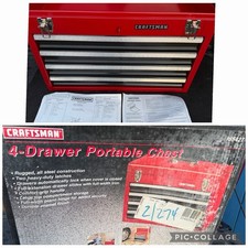 Iconic Sears Craftsman USA NOS Rare 4 Drawer Tool Chest Portable 65427  RED picture