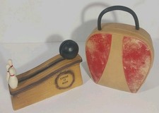 Vintage 1960s Mafco Bowling Bank Set Ceramic Strike It Rich & Bowling Bag Japan picture