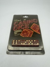 Vintage Crisloid Casino Dice Transparent Amber Red Sealed Pack 390 picture