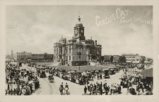 Circus Day, Frankfort, Ind. 1910 RPPC Photo Postcard Copy picture