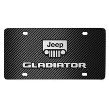 Jeep Gladiator 3D Logo Black Carbon Fiber Patten Stainless Steel License Plate picture