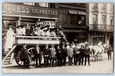 c1910's England Express Cigarettes Truck Transportation RPPC Photo Postcard picture