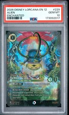 2026 DISNEY LORCANA EN 12-WILDS UNKNOWN ENCHANTED ALIEN TRUE BELIEVER PSA 10 picture