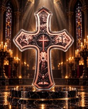 Life of Christ Colorized 5 oz .999 Fine Copper Cross by Silver Dollar Enterprise picture