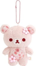 San-X Rilakkuma Sakura Plush Keychain Mascot Korilakkuma Hanging Plush Pink New picture