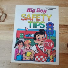 VINTAGE BIG BOY MENU Safety Tips Fun Food Restaurant Promo Comic Booklet 1988 picture