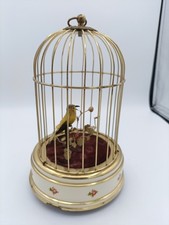 VINTAGE GERMAN SINGING BIRD CAGE AUTOMATON MUSIC BOX  picture