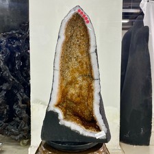 61.39LB Large Natural citrine geode cluster quartz crystal cathedrals specimen picture