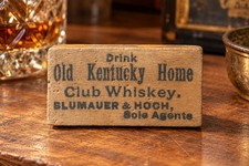 Antique Old Kentucky Home Club Whiskey Advertising Domino Pre-Prohibition Wood picture