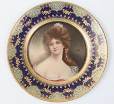 Antique Tin Litho Dresden Art Plate No. 208 Marianne Victorian Woman Portrait picture