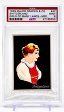 1929 Major Drapkin Tobacco Card SWITZERLAND Girls of Many Lands PSA 9 (47 of 50) picture