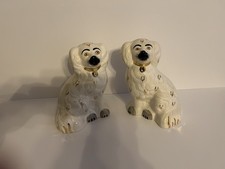Vintage Staffordshire Spaniel Dogs Ceramic Figurine Set of 2 from 1978 picture