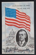 President Wilson & Old Glory Flag US Capitol Patriotic Advertising Nyce Postcard picture