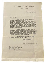 John D. Rockefeller Jr. 1943 Typewritten Letter Rockefeller Center picture