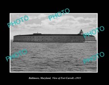 OLD POSTCARD SIZE PHOTO BALTIMORE MARYLAND VIEW OF FORT CARROLL c1915 picture