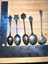  Souvenir Spoon Lot of 5 Silver Metal Mixed Designs/ Rolex, Gerber picture