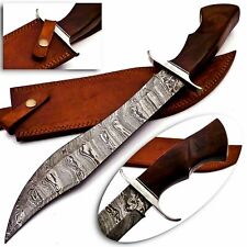 CUSTOM HANDMADE HAND FORGED DAMASCUS STEEL HUNTING BOWIE KNIFE SURVIVAL KNIFE picture