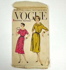 VTG Original 1950s Vogue Sewing Pattern No. 9391 One-Piece Dress Size 14 picture
