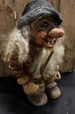Original NyForm Troll No 116 Troll Grandpa with Wooden Stick 25cm Vintage Norway picture