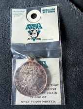 Mighty Ducks 1992 Inaugural Year Silver Metal Medallion Key Chain Limited Ed picture