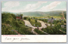 Postcard Vintage Mt. Penn Boulevard in Reading, PA. Glitter Outlines the Road picture
