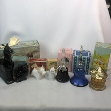 Vintage Avon Cologne After Shave Decanter Bottles Lot 7 Animals Bells W Boxes picture