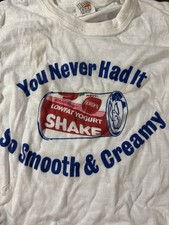 VINTAGE BORDEN YOGURT SHAKE T SHIRT ADVERTISING 70’s SPOKANE HANES CHILDS MED picture