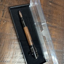 Handmade Bullet Style Bolt Action Pen Rifle Shaped Pocket Clip With Case Wood picture
