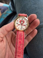 Vintage 1994 Betty Boop Heart Motif Watch with Pink Velvet Strap picture