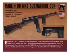 Marlin UD M42 Submachine Gun Atlas Classic Firearms Card picture