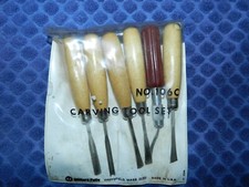 Vtge Millers Falls No. 106 Wood Carving Tool Set 5 Pc. + 1 X-ACTO Tool  picture