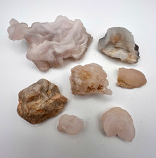 Natural Chalcedony Agate Mineral Specimen Lot 7pc Botryoidal Rosette Druzy picture