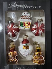 Christopher Radko 25th Celebration Set Of 6 Glass Christmas Ornaments NIB picture