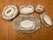 Vintage Union K Czech “Rose Tree” Complete 10 Piece Serving Set Beautiful picture