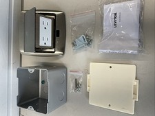 Leviton Pop-Up Floor Box with 15 Amp, Tamper-Resistant Outlet, Brushed Nickel... picture