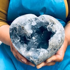 3.93LB Natural Beautiful Blue Celestite Crystal Geode Cave Mineral Specimen picture