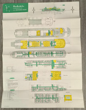 Shaw Savill Line SS Southern Cross Accommodation Deck Plan Cruise Ship 34x24 picture
