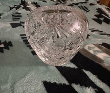 Vintage Crystal Round Vase Candle Holder EUC picture