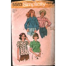 Vintage 1973 Simplicity 5583 Smock Blouse Sewing Pattern Sz 14 Bust 36 70s Boho picture